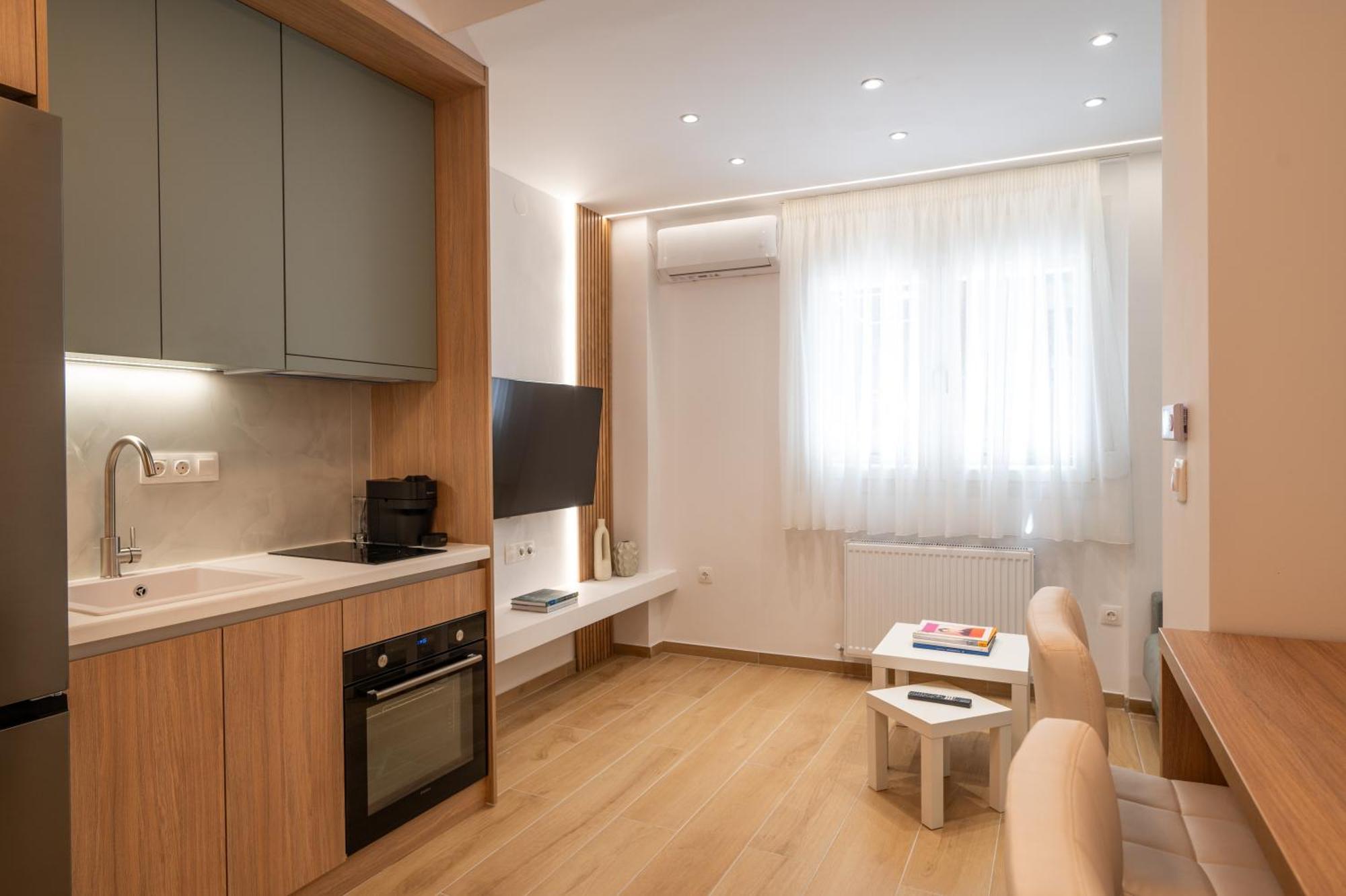 Honey Oak & Cream Patio By Nest Daire Selanik Dış mekan fotoğraf